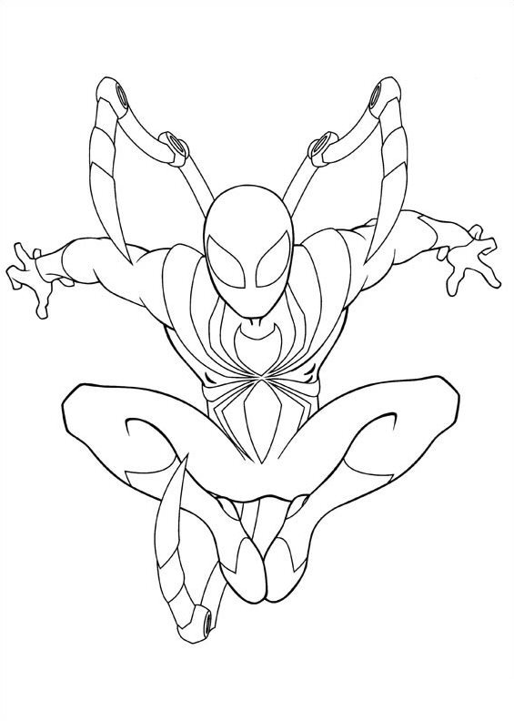 Print iron spider kleurplaat